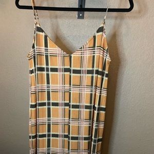 Spaghetti strap wide leg plaid jumpsuit Easel L